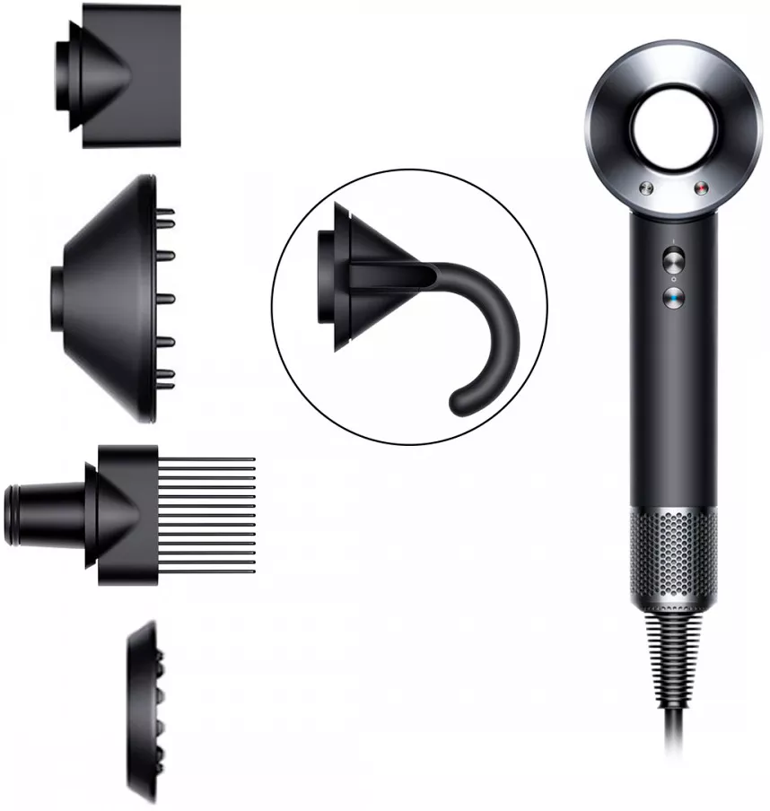 Фен Dyson HD07 Supersonic (черный/никель) - фото