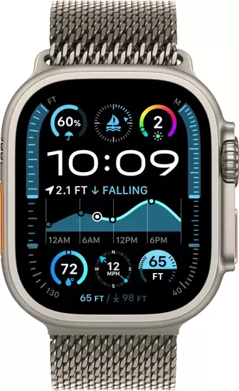 Умные часы Apple Watch Ultra 2 LTE 49 мм (титановый корпус, титановый/титановый, миланская петля S) - фото2